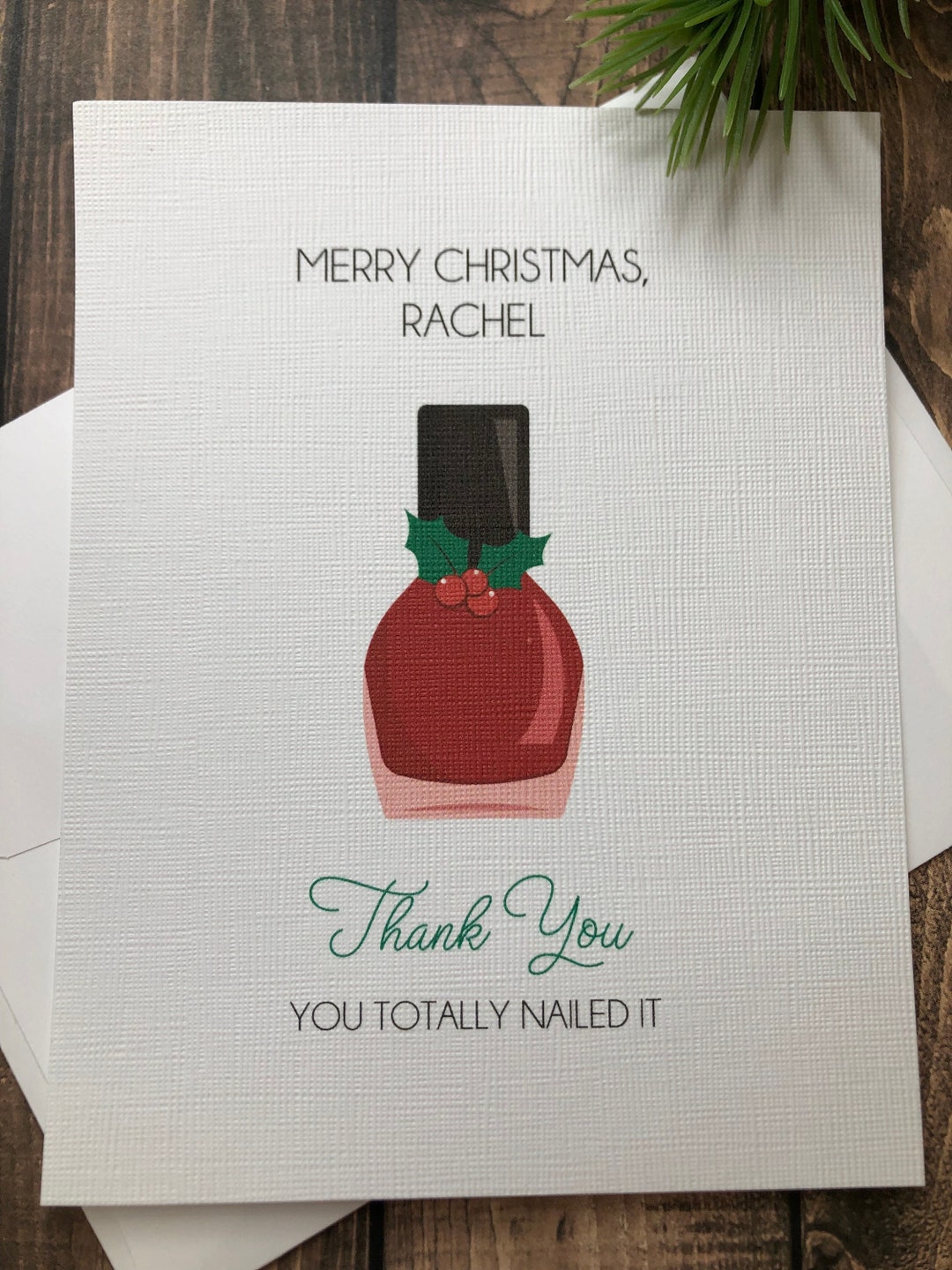 Manicurist Christmas Thank You Card, Nail Technician Thank You Card