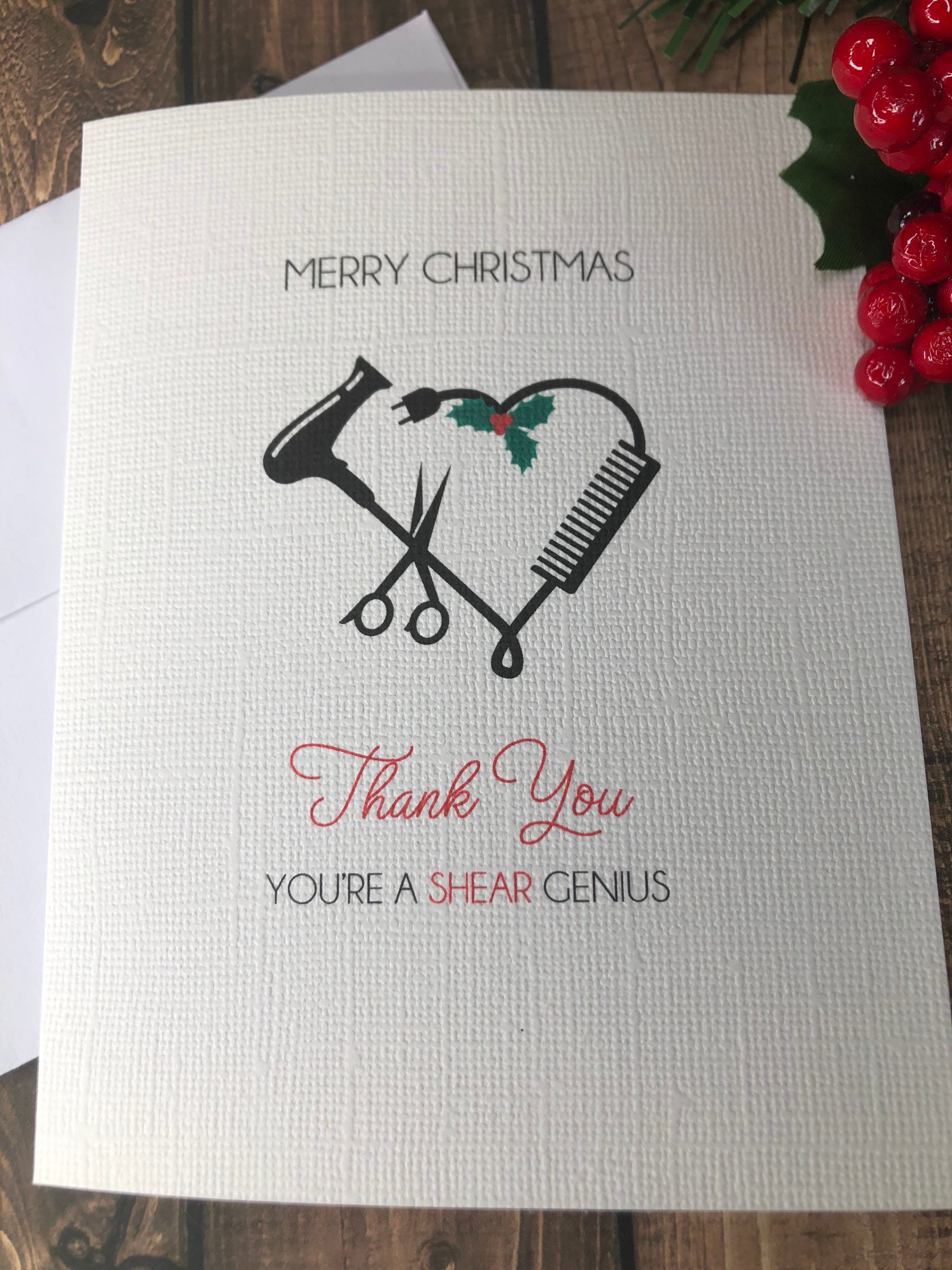 Beautician Thank You Christmas Card Can Be PERSONALIZED Etsy
