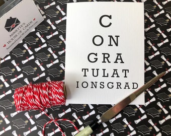 2024 Eye Doctor graduation card, Optometrist Graduation card, Ophthalmologist Graduation, Eye Chart Card, Personalized eye doctor card