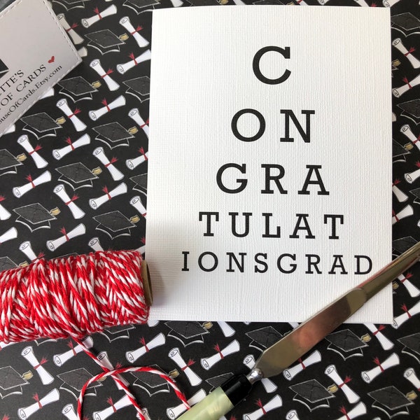 2024 Eye Doctor graduation card, Optometrist Graduation card, Ophthalmologist Graduation, Eye Chart Card, Personalized eye doctor card