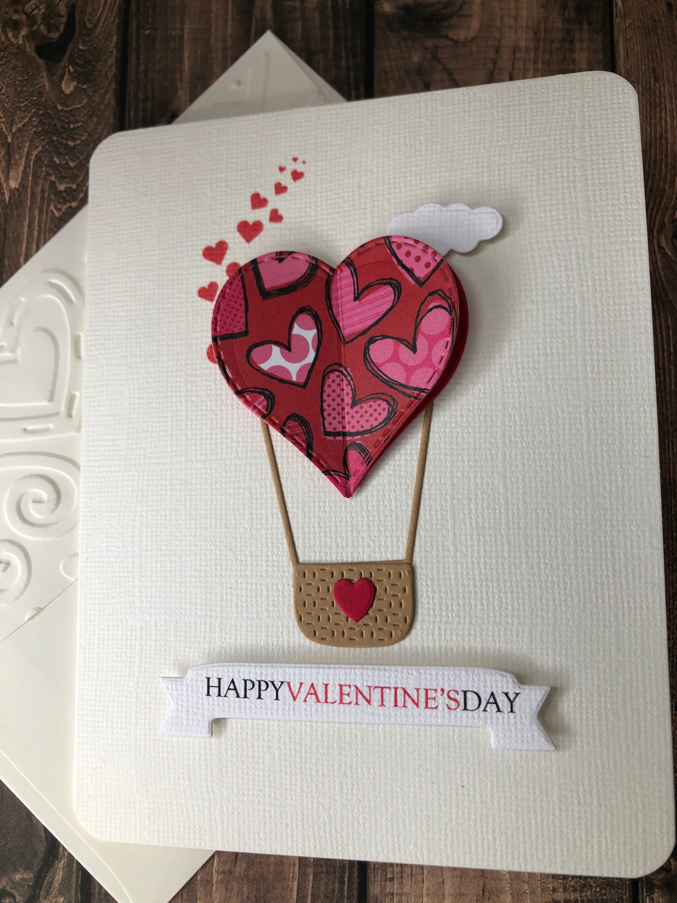 Couple Heart Hot Air Balloon Card Red / Pink -  UK  Easy diy  valentine's day cards, Valentine's day diy, Valentines cards