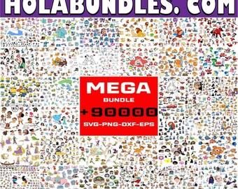 Plus de 90000 MEGA BUNDLE, Svg, png, dxf, eps, superposition, films, dessins animés, Noël, Halloween, horreur, anime, super-héros, instantané