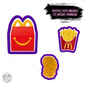 Happy Meal Set Cookie Cutter STL Digital Downloads - STL Instant Download for 3D Printing
