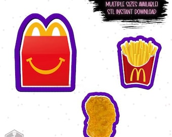 Happy Meal Set Cookie Cutter STL Digital Downloads - STL Instant Download for 3D Printing