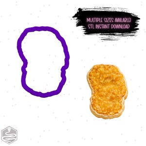 Cortador de galletas de nuggets de pollo STL – 5 tamaños, impresión 3D (descarga digital)