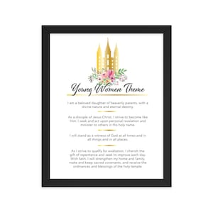 New Young Women&#39;s Theme (English) - LDS Young Women Theme printable - Digital Download - LDS Gold YW Theme