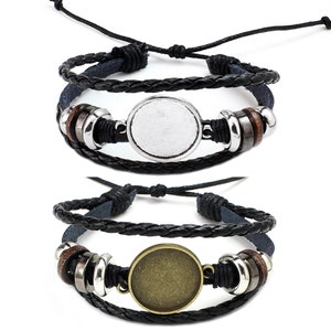 5pcs Alloy handmade Bezel bracelet Blanks 20mm Bezel bracelet Settings Base, bracelet trays