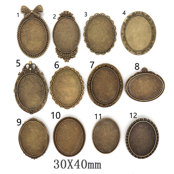 30pcs ovale 30x40mm Cabochon Broche de sécurité Vierge Base Broche Paramètres Lunette Broches Plateau Base