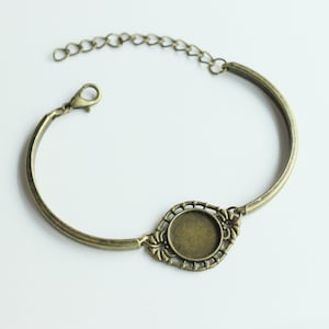 5pcs Antique bronze 12nmm Bezel bracelet Blanks 12mm Bezel bracelet Settings Base, bracelet trays