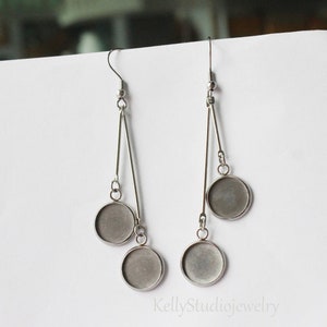 10pcs Stainless Steel Bezel Earring Blanks 8 - 25mm Earrings Blanks, 12mm earring Settings Base trays