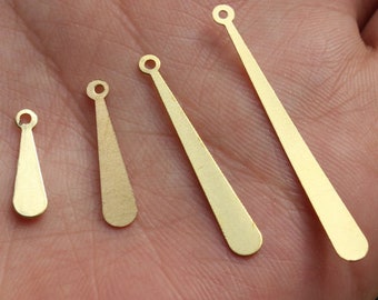 200pcs Single Hole Raw Brass Long Rounded Teardrop Charms Pendant , Long Teardrop Pendant , Geometric Findings, DIY Jewelry Supplies