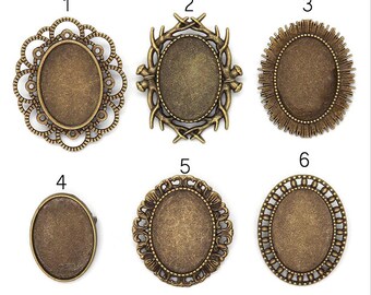 Lot 10/30pcs Antique Silver 30x40mm Oval Blank Setting Cameo Cabochon Brooch Pin Lot 10/30pcs Antique Silver 30x40mm Oval Blank Setting Cameo Cabochon Brooch Pin