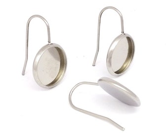20PCS 12mm Crown STAINLESS Steel Earring Stud Bezel Settings,Blank Bezel Bezel earring Blanks with backs,No allergic Earring Posts