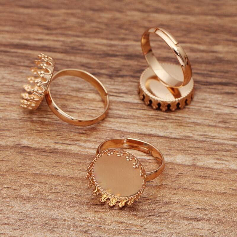 20pcs brass Crown Ring Blanks 15mm Ring Bezel Settings | Etsy