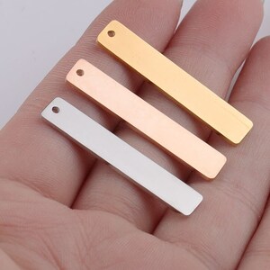 10pcs Highly Polished Stainless steel Bar pendant 6x32mm