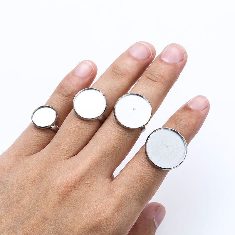 20pcs Stainless Steel Ring Blanks 8mm 10mm 14mm 16mm 20mm 25mm Etsy