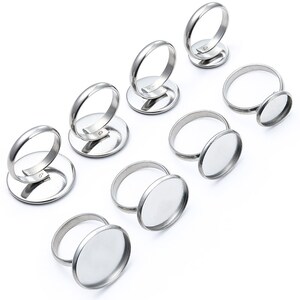 10 Stück Edelstahl RingRohlinge 10mm 14mm 16mm 20mm 25mm Ring LünettenFassungen, Ring Basis Tablett DIY Material Schmuckherstellung Zubehör
