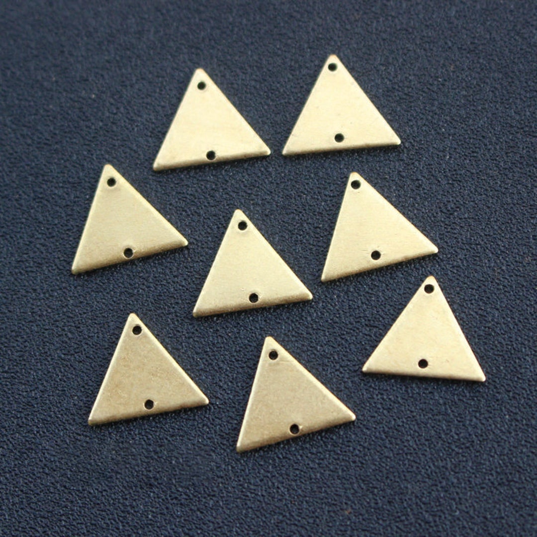 100pcs Raw Brass Long Strip Triangle Charm Pendant Triangle Findings - Etsy