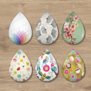 4pcs 18x25mm Handmade Photo Teardrop Glass Cabs Cabochons SDXY8-4