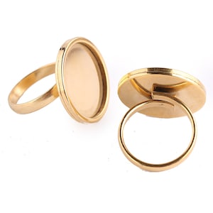 10pcs Stainless Steel Gold Plated Bezel bracelet Blanks Settings 25mm Bezel bracelet Base, bracelet trays