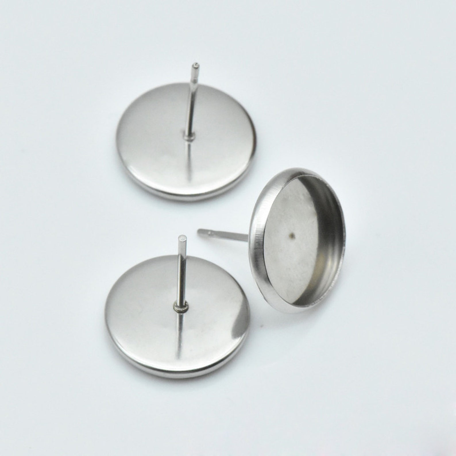 20pcs Stainless Steel Bezel Earring Studs Blank Base 625mm Etsy