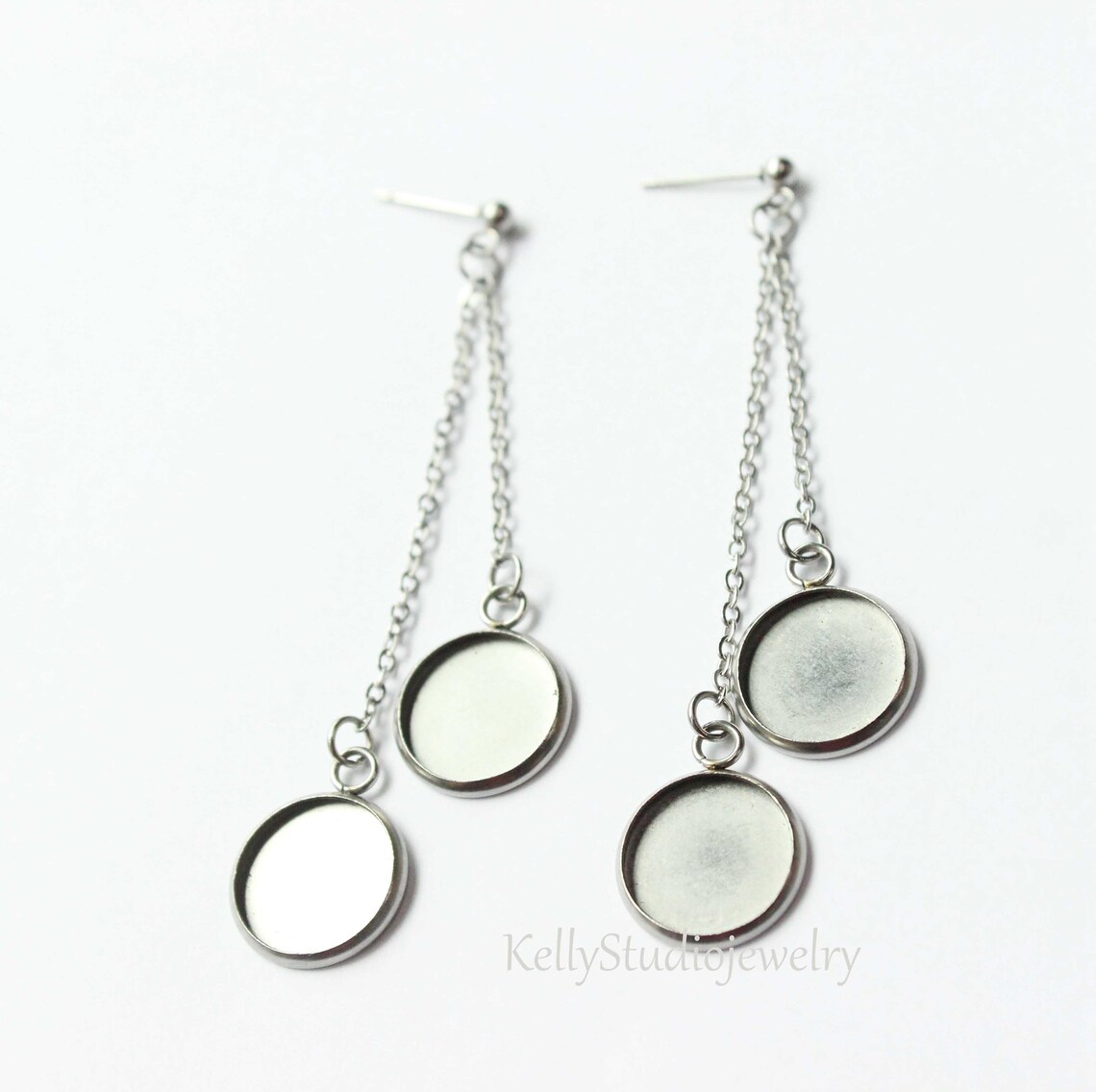 10pcs Stainless Steel 12mm Bezel Earring Blanks 8 25mm Etsy UK