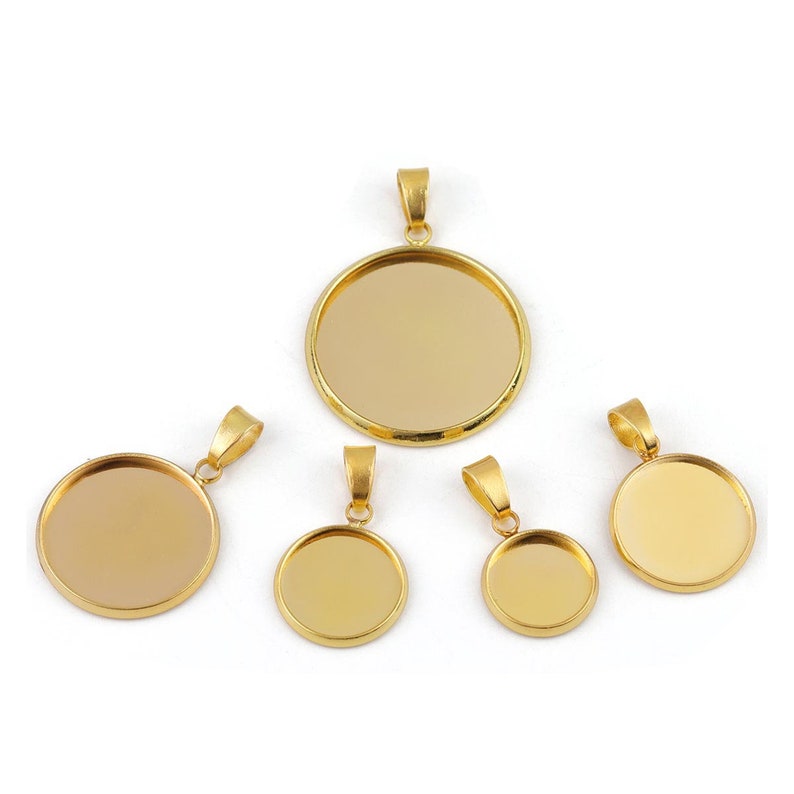 20pcs Stainless Steel Blank Pendant Settings 6mm 8mm 10mm 12mm Etsy