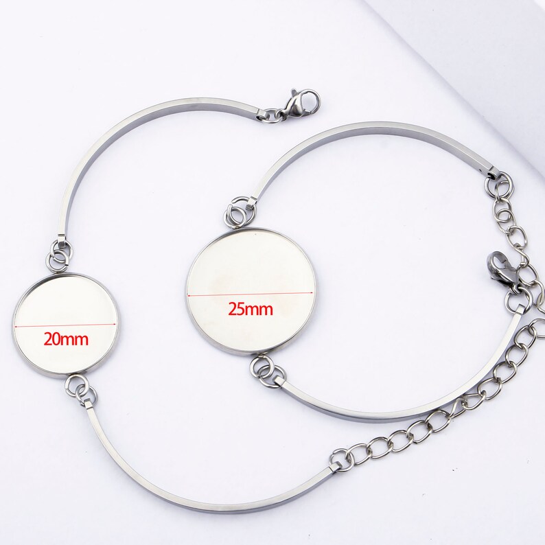 5pcs Stainless Steel Bezel Bracelet Blanks 8mm 10mm 12mm 14mm Etsy