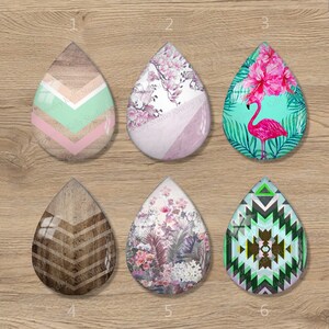 4pcs 18x25mm Handmade Photo Teardrop Glass Cabs Cabochons SDXY8-4