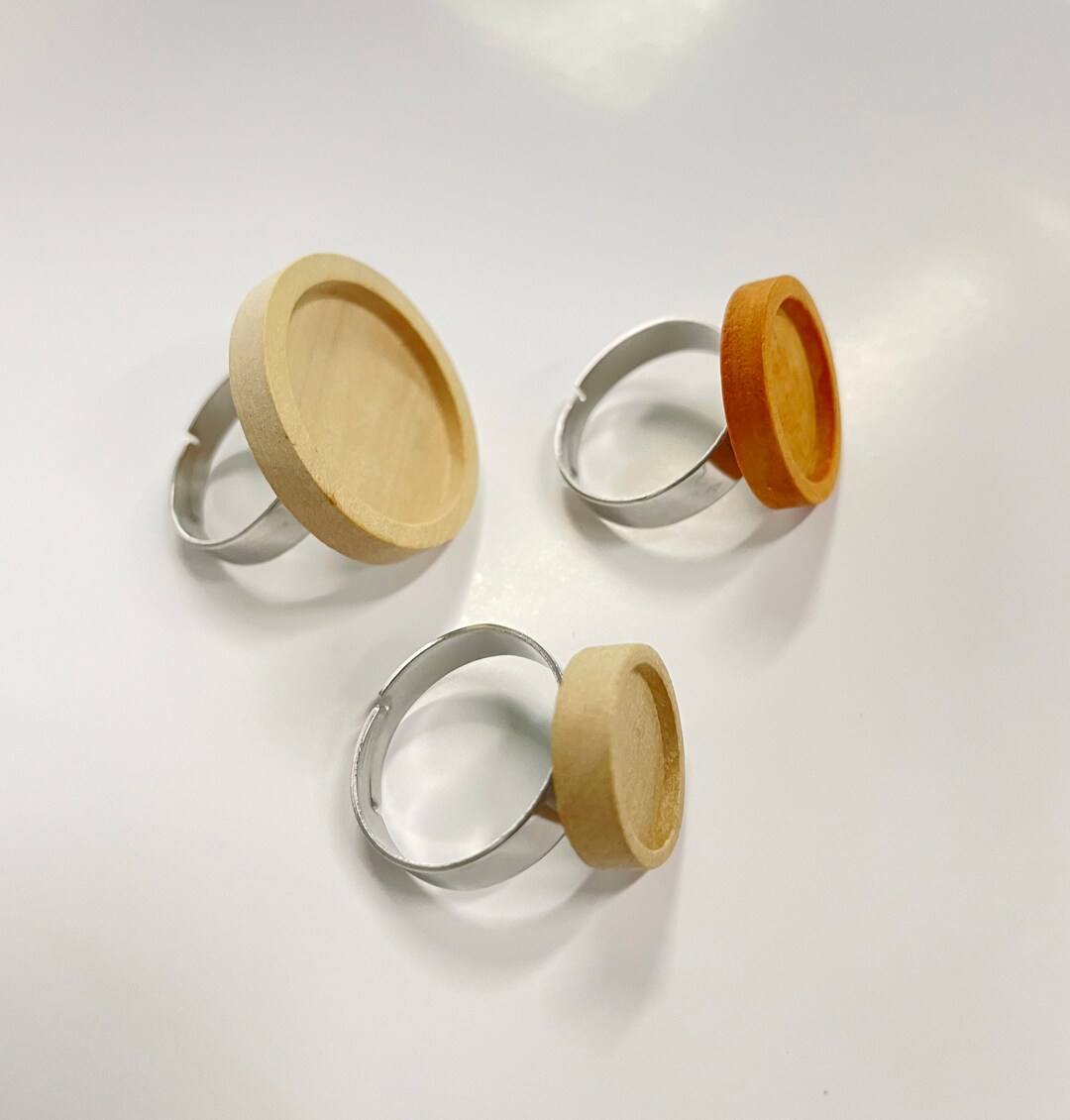 10pcs Adjustable Ring Base 10mm/ 12mm/ 14mm/ 16mm/ 18mm/ 20mm 25mm Wood ...