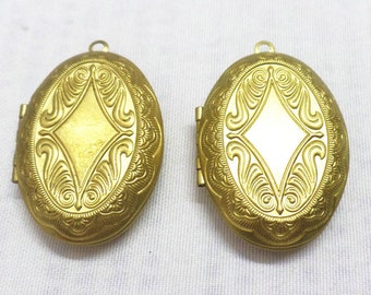 10pcs Brass True color oval Locket, 27x41MM Photo Locket Charm Pendant , Not electroplated