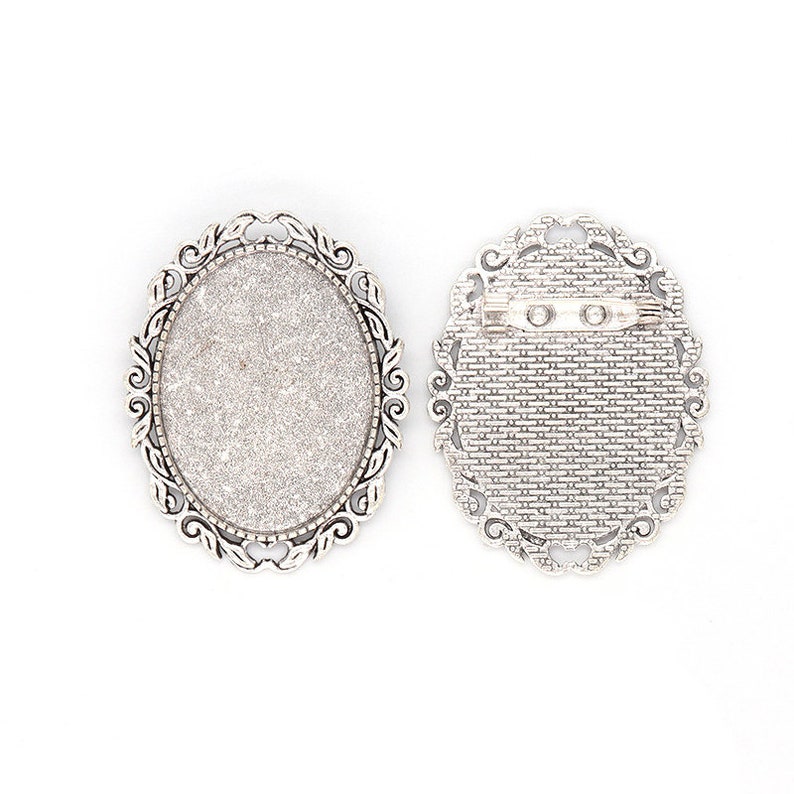 Lot 10/30pcs Antique Silver 30x40mm Oval Blank Setting Cameo Cabochon Brooch Pin Lot 10/30pcs Antique Silver 30x40mm Oval Blank Setting Cameo Cabochon Brooch Pin