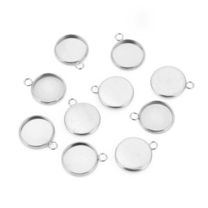 20 Stück Edelstahl Rohling Anhänger 6 8 10 12 14 16 18 20 25 30mm Charms Anhänger Tabletts Basis