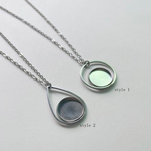 10 set stainless steel 12mm Pendant blank necklace chain Settings 12 mm Bezel Pendant Base trays