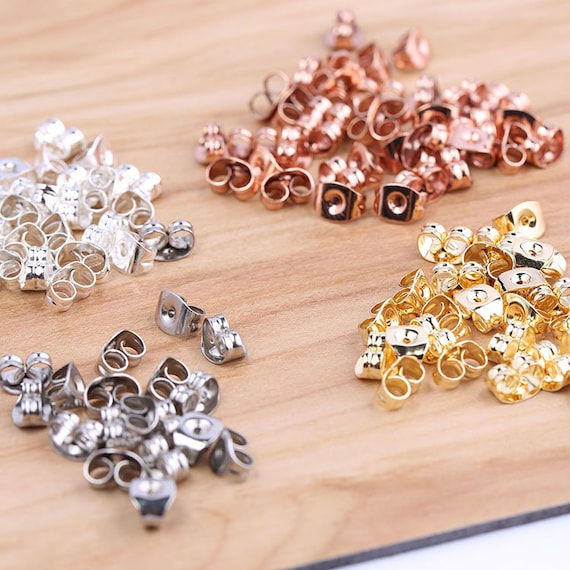 100pcs High Quality Stainless Steel Back Earring Stoppers 
