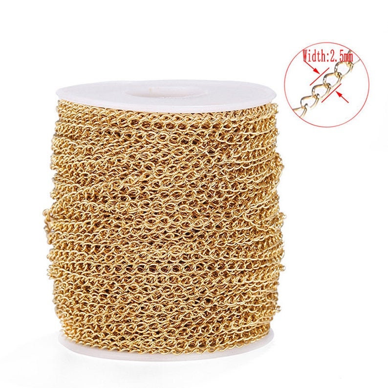 20 inches DIY Jewelry Making 5m Stainless Steel Gold Rose Gold Extender Chain Stainless Steel Tail Chain