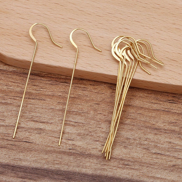 100 Stück Messing Ohrringe Creolen Gold/ Silber/ Antik Bronze Französische Brisuren Ohrringe Ohrringe Basis Creolen Ohrringe für DIY Schmuckherstellung