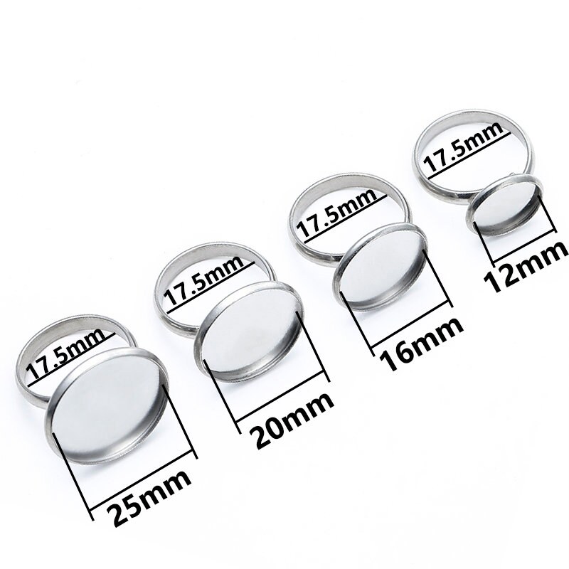 10pcs Stainless Steel Ring Blanks 10mm 14mm 16mm 20mm 25mm Etsy