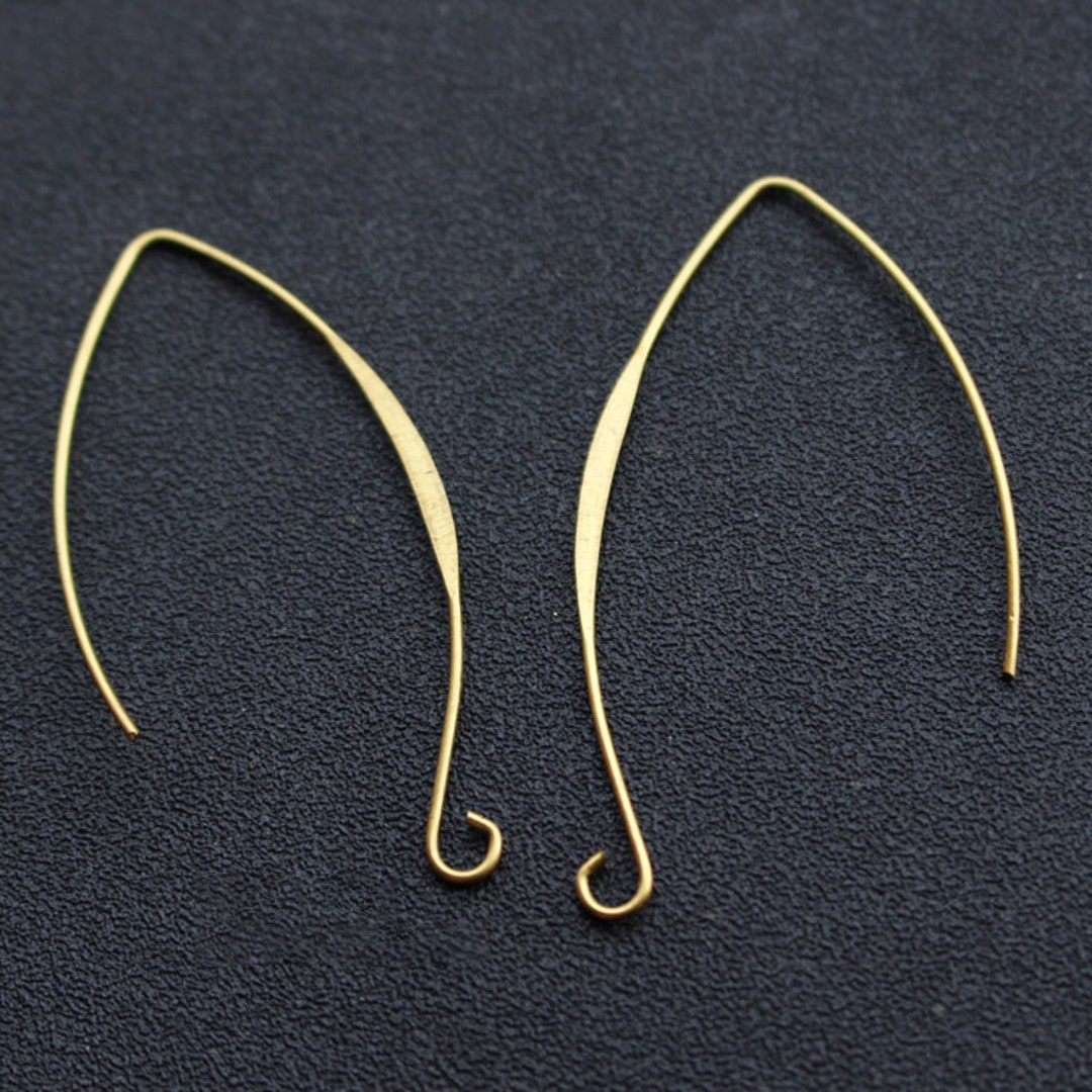 50pcs 50mm Raw Brass Earrings Hooks With Ball, Diyfrench Hooks Earring  ,hook Ear Wires Material 