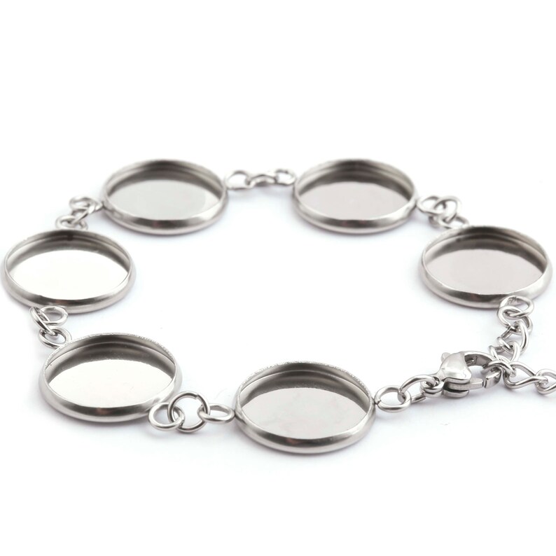 5pcs Stainless Steel Bezel Bracelet Blanks Settings 8mm 10mm Etsy