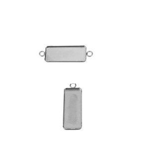 20 Stück 10x25mm rechteckig Metall Cabochon Basis verbinder diy EdelstahlTeile