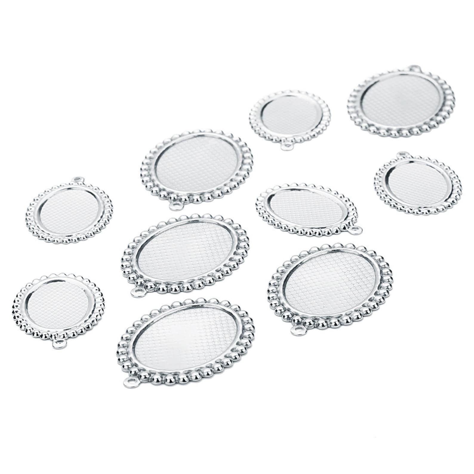 20pcs Stainless Steel Oval Blank Pendant Settings Etsy