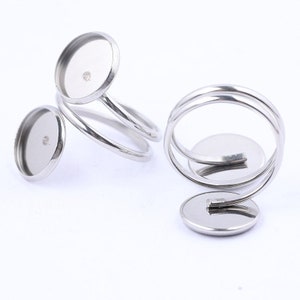 10 Stück Ring 12mm Cabochon Basisschalen Edelstahl Diy Jewerly Making Suplies