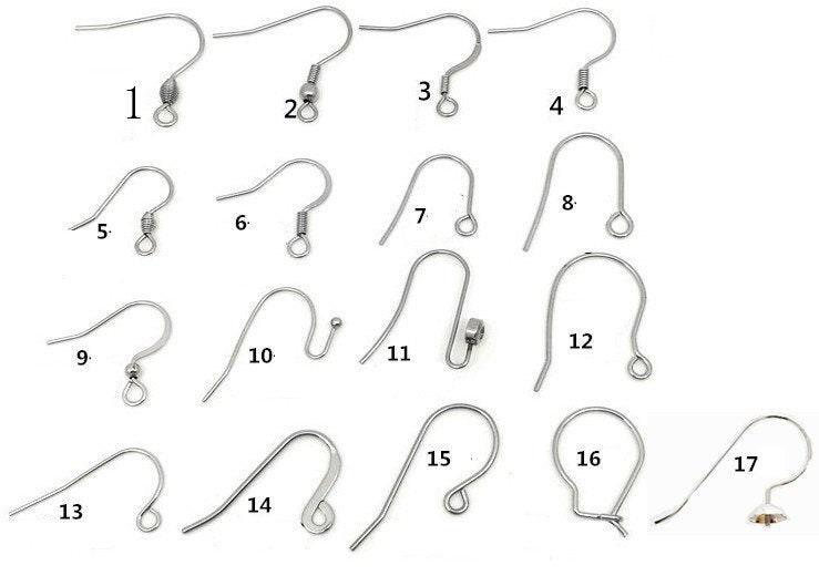100pcs Stainless Steel Earring Hooks Ear Hook Wholesale Etsy