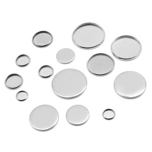 20pcs stainless steel blank Pendant Settings 6 8 10 12 14 16 18 20 25 30mm Charms Pendant trays Base