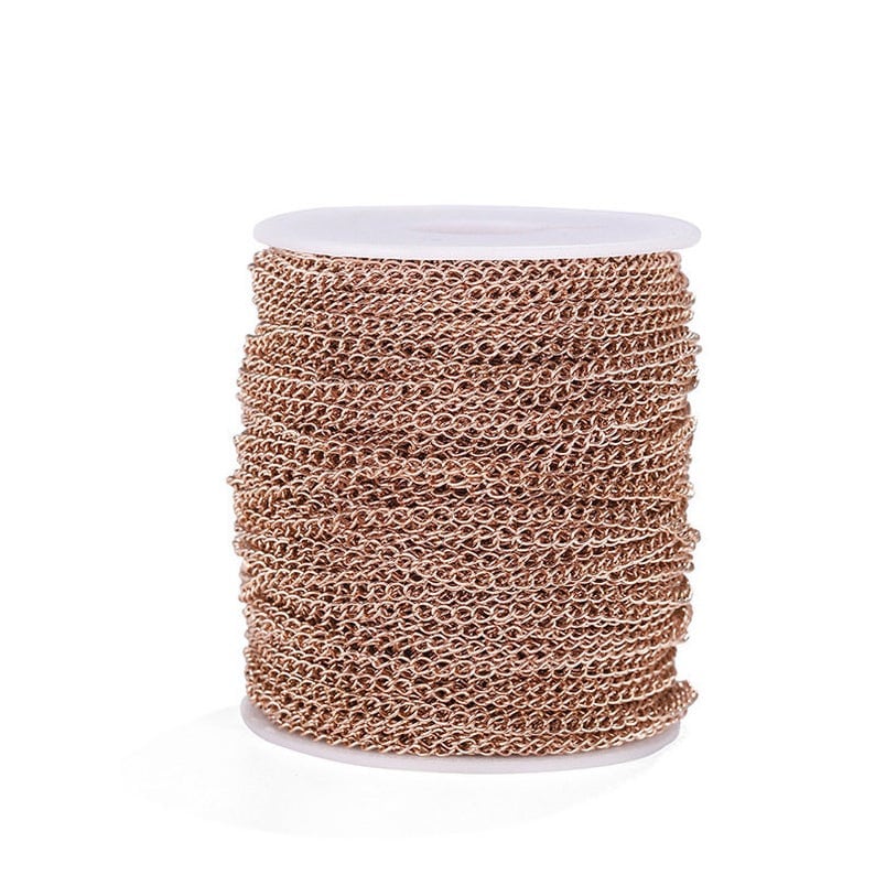 20 inches DIY Jewelry Making 5m Stainless Steel Gold Rose Gold Extender Chain Stainless Steel Tail Chain