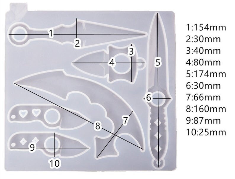 Keychain Resin Moldknife Self Defense Epoxy Casting Mold Key Etsy