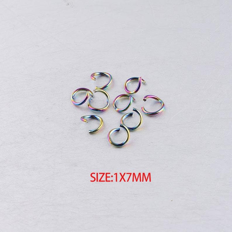 Sliver Gold Rose Gold Open Jump Ring Open Jump Ring 100pcs 1x7mm Stainless Steel Jump ring Adjustable Rings Jumprings