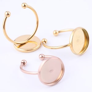 10pcs stainless steel gold plated circle pad bezel ring base blanks