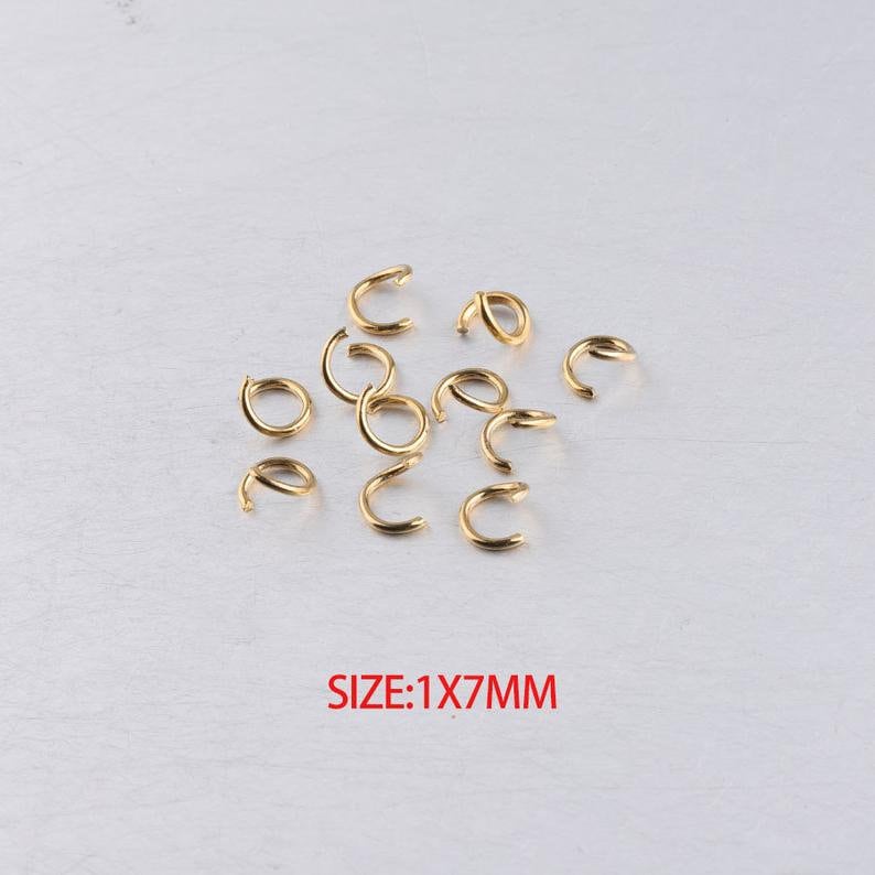 Sliver Gold Rose Gold Open Jump Ring Open Jump Ring 100pcs 1x7mm Stainless Steel Jump ring Adjustable Rings Jumprings